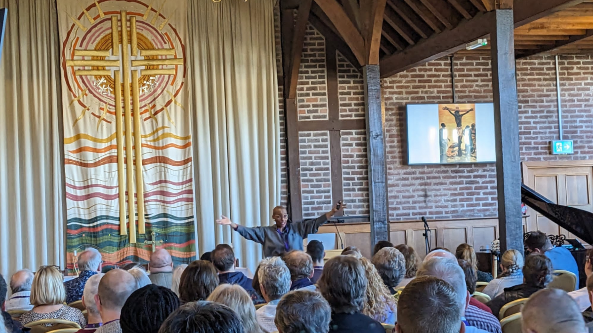 EDS Interim President the Rev. Dr. Kelly Brown Douglas preaching at Emmanuel Theological College